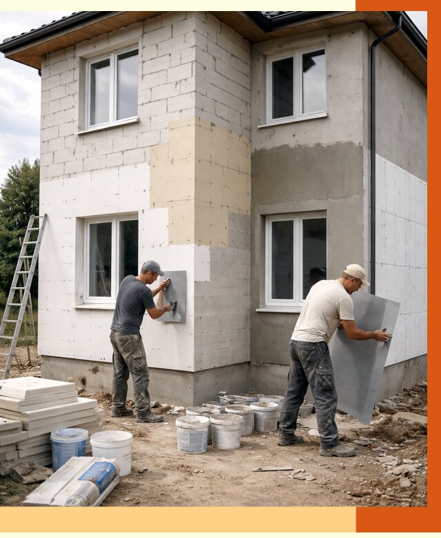 Утепление дома из газобетона в Кингисеппе от 4361 руб./м² — заказать у ТепломастерКгп
