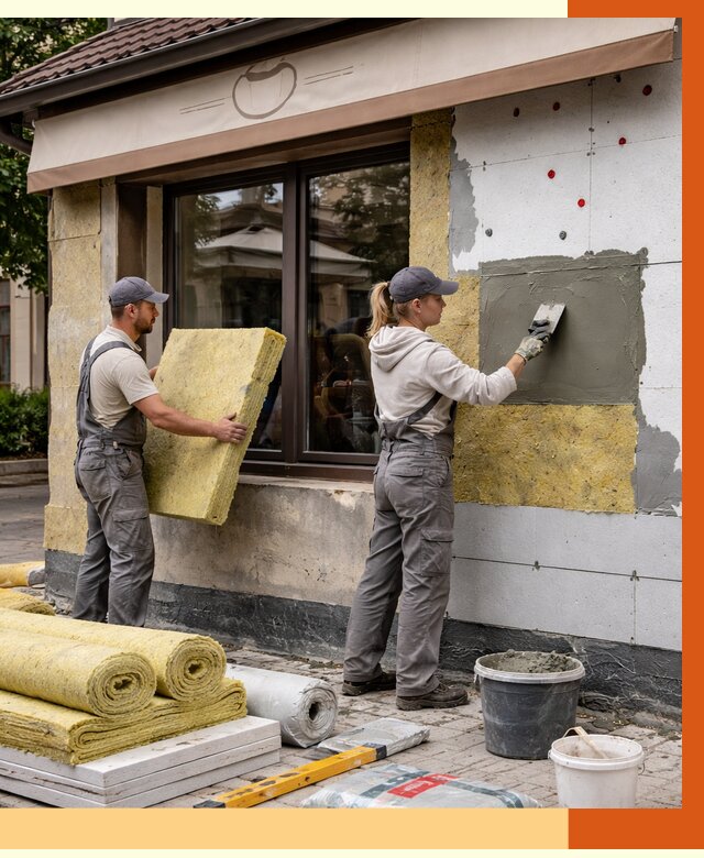 Утепление кафе в Кингисеппе от 4361 руб/м2 — комплексно под ключ | ТепломастерКгп
